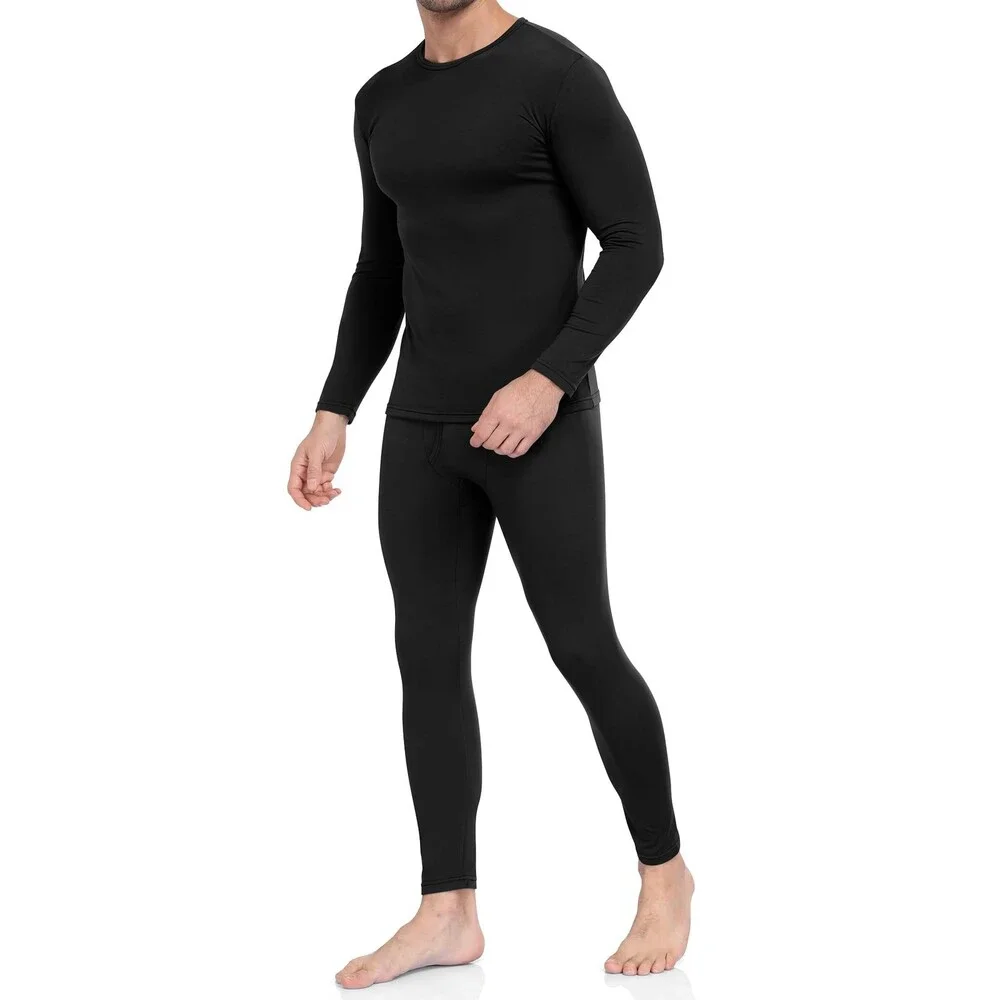 WEERTI Men's Black Thermal Underwear Long Johns Fleece Lined Base Layer 3XL